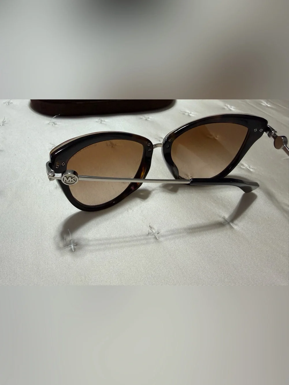 Michael Kors Black Cat-Eye Sunglasses with Brown Gradient Lenses
